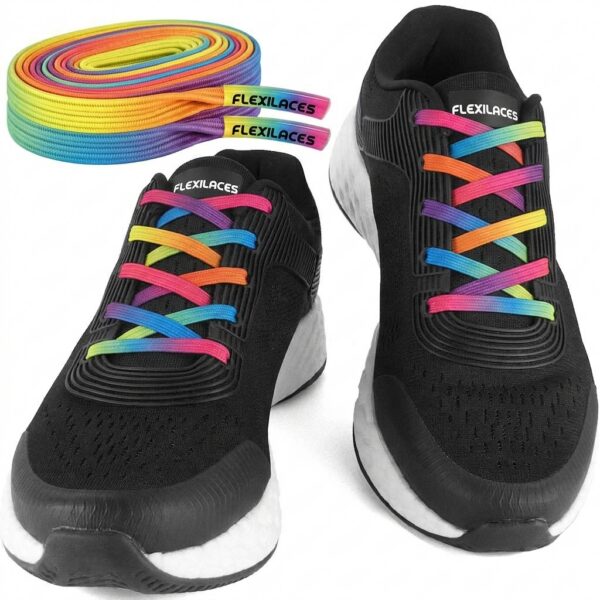 Elastische Schnürsenkel ohne Binden – Regenbogen – FLEXILACES