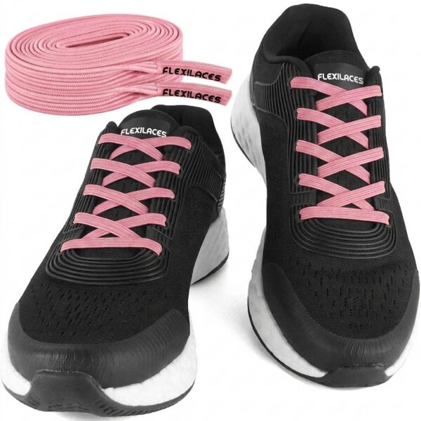 Elastische Schnürsenkel ohne Binden – Glitzer Pink – FLEXILACES